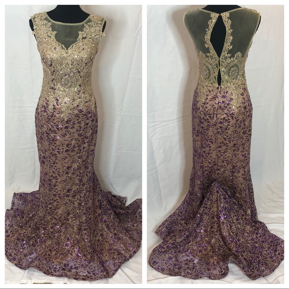 Dave and Johnny Beaded Prom Dress